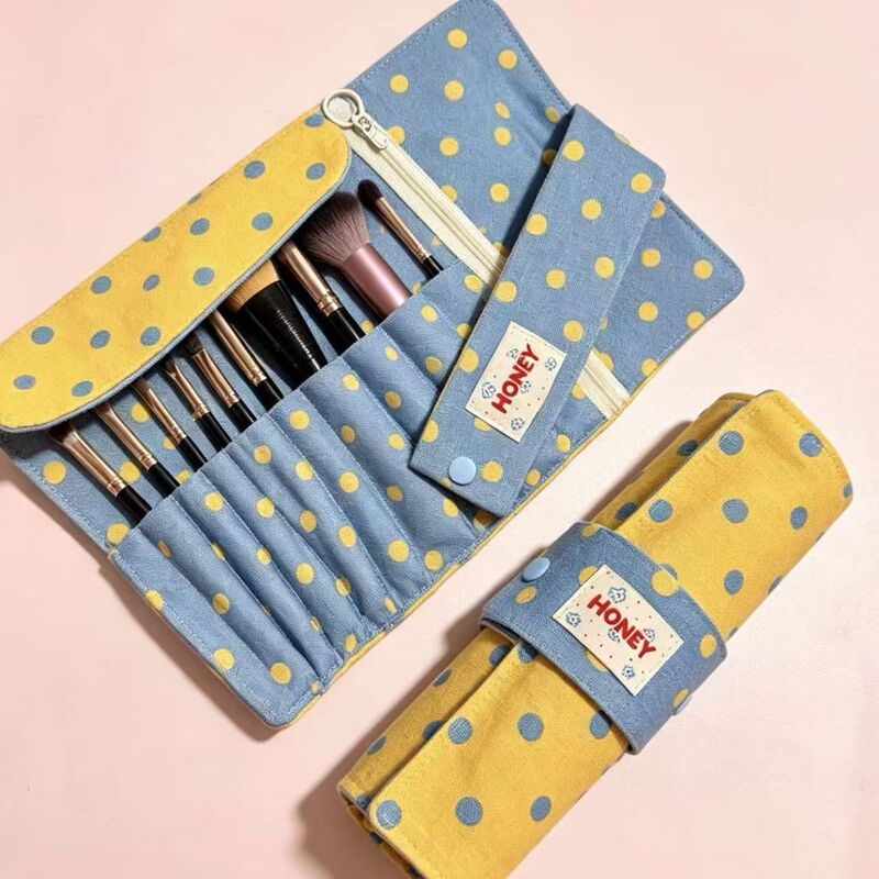 Fashionable Polka Dot Portable Makeup Storage Bag, Cute Makeup Brush Storage, Beauty Tool Storage Bag, Makeup Pouch