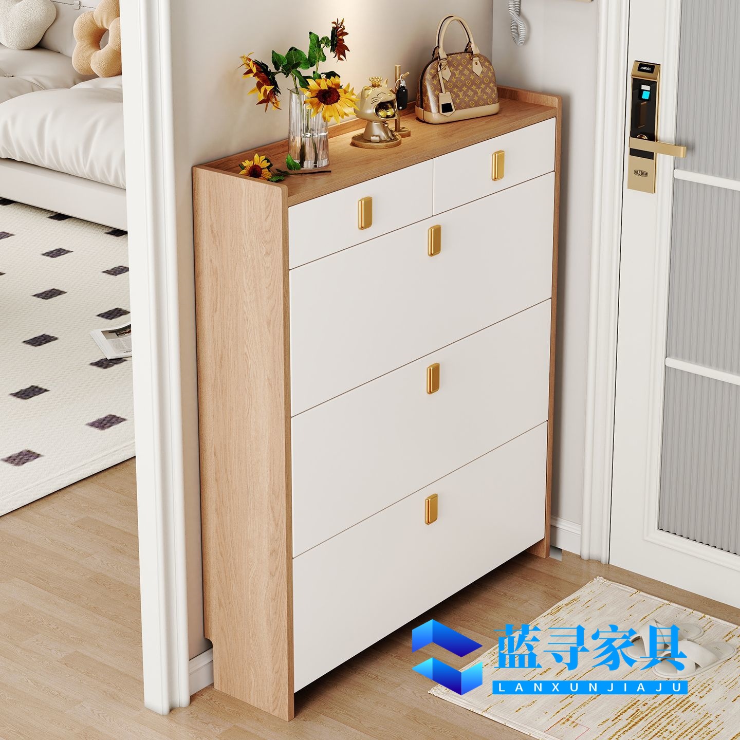 Ultra-Thin Tipping Bucket Shoe Cabinet New Model 2025 Popular Simple Modern Home Door Storage Entry Large Capacity Shoe Rack