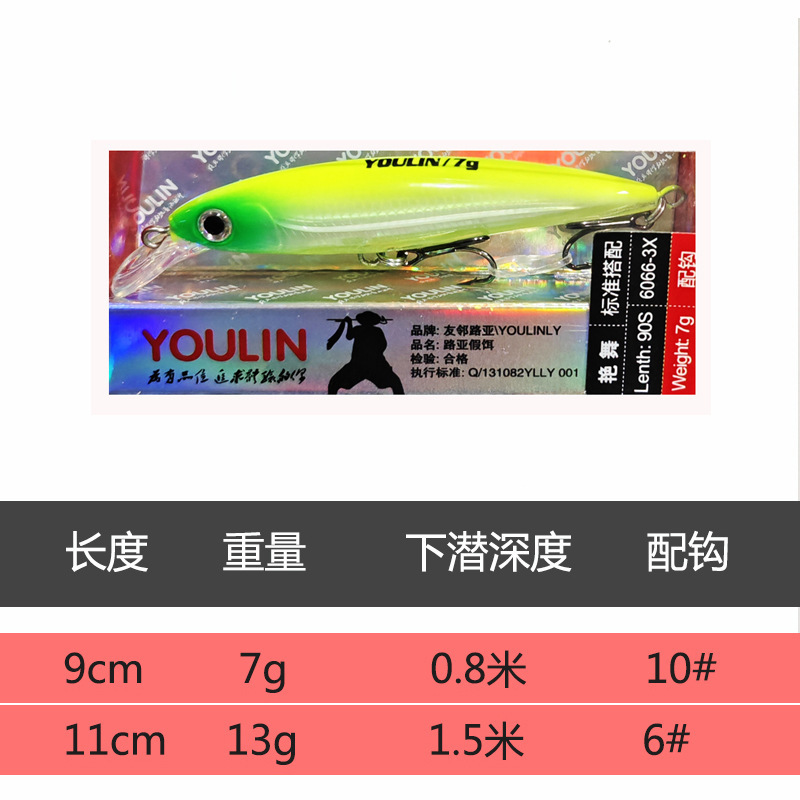 YOULIN Youlin Luya Yanwu サスペンションミノー ディーププルストップノイズビーズ カモノハシ魚 ユニバーサルフェイクベイト 野釣り|undefined