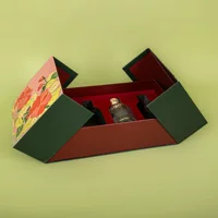 Свадебная подарочная коробка на заказ, фруктовое вино и свадебное вино, упаковка двойной открытой коробки счастливого номера, модная китайская коробка для десертного вина доступна для оптовой продажи.