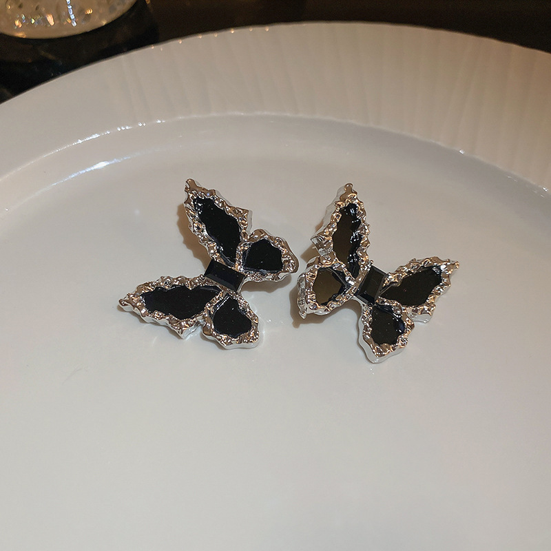 2# Silver Needle-Silver-Black Butterfly