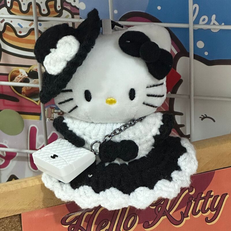 秋季新款格子礼帽kitty公仔钥匙扣星星挂件挂饰包包少女心可爱毛|undefined