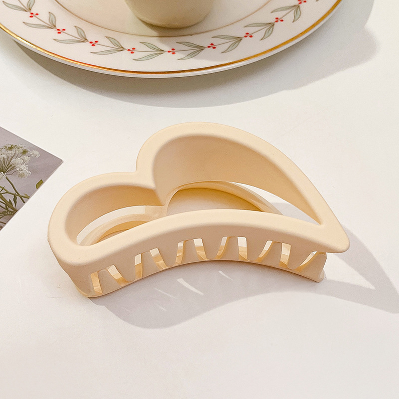 Milk Brown horquilla grande hacia atrás cabeza clip de pelo tocado de las mujeres principios de primavera de alto grado updo tiburón horquilla