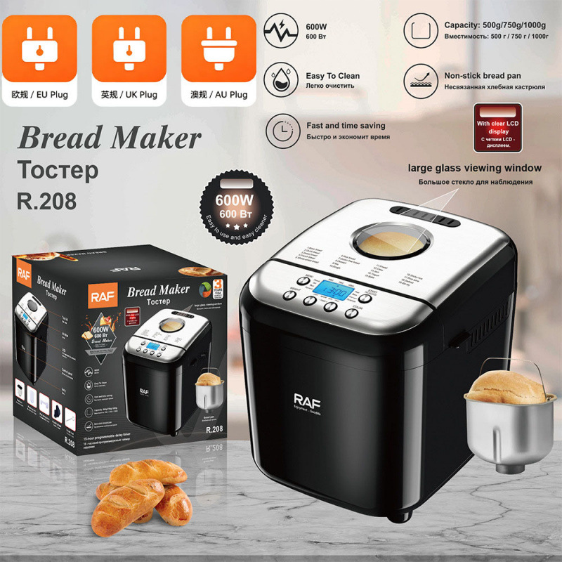 RAF Multifunctional Smart Home Bread Maker, Fully Automatic Dough Kneading, Cake Baking Machine, Household Fully Automatic Bread Maker