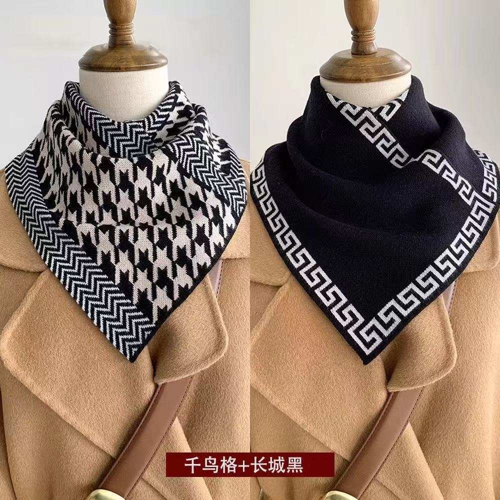 秋冬季护新款围脖女秋冬季时尚护颈百搭脖套保暖防寒气质三角围巾