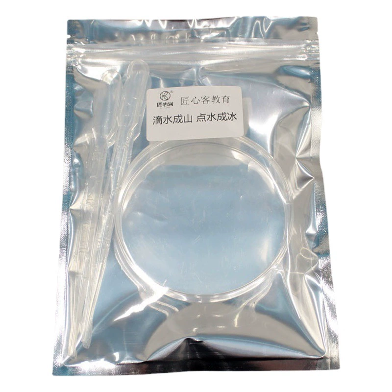 Точечная вода в лед капли в ледяной горе Волшебный ацетат натрия пересыщенный раствор горячего льда химическая кристаллизация эксперимент