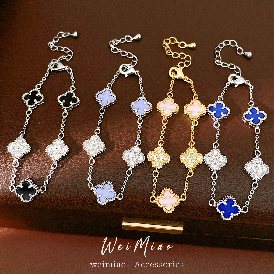 Medieval vintage zircon floreciente pulsera de hierba lujosa pulsera de nicho alta sensación de personalidad retro pulsera