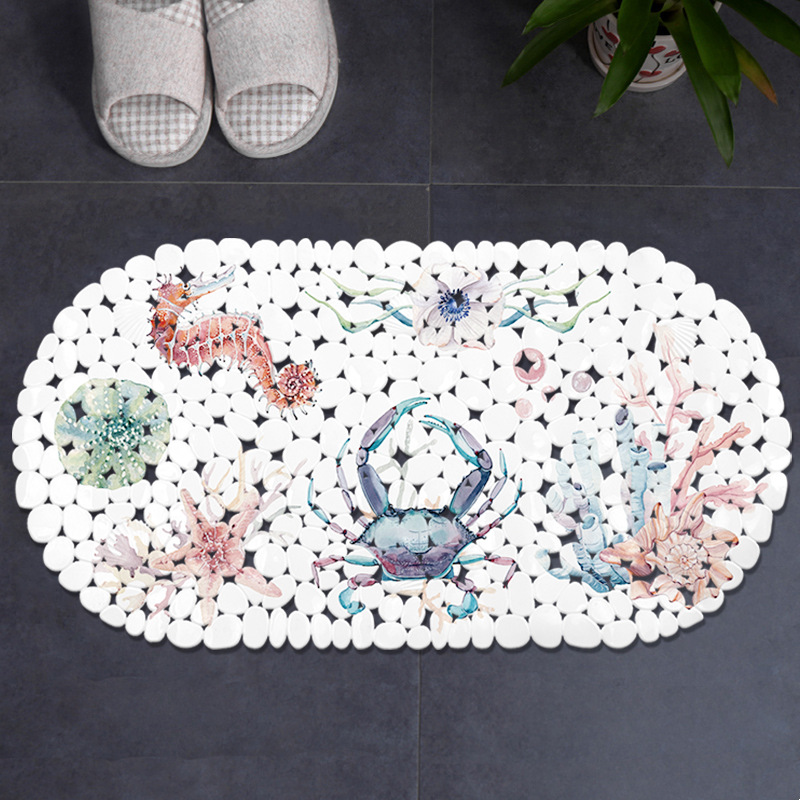 Alfombra de baño impresa bañera estera antideslizante TPE ducha alfombra de baño Nordic ins ventosa de plástico baño alfombra antideslizante