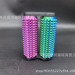 Guangzhou Spot Cross-Border Popular 3D Printed Double-Thorn Roller Rotating Decompression Hand Massage to Relieve Stress