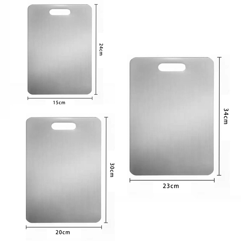 Cross-border 304 tablero de acero inoxidable antideslizante grueso tablero de corte de verduras tablero de corte doméstico tablero de corte de escritorio grande tablero de corte