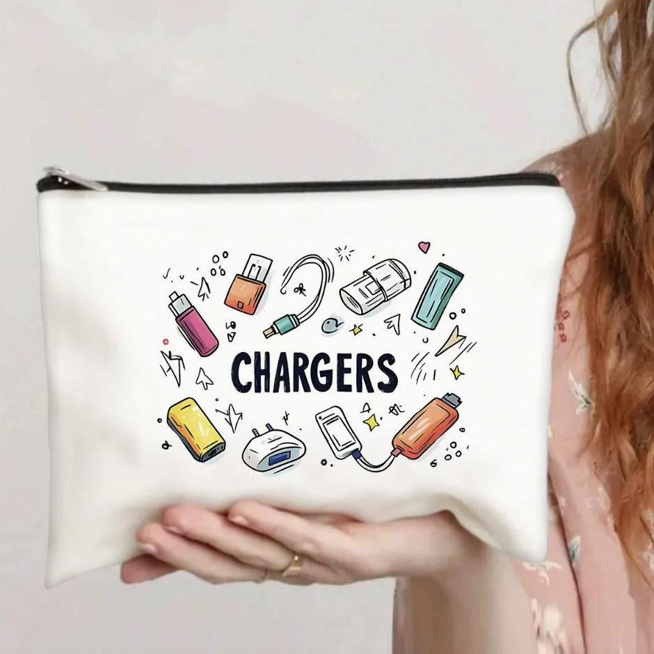 Bolso cosmético para mujer explosivo transfronterizo de Amazon, bolsa de almacenamiento de viaje, bolsa de lavado, fabricante de impresión de doble cara en inglés al por mayor