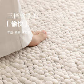 印度手工无胶大颗粒肌理感羊毛地毯客厅高级轻奢别墅卧室大面积垫