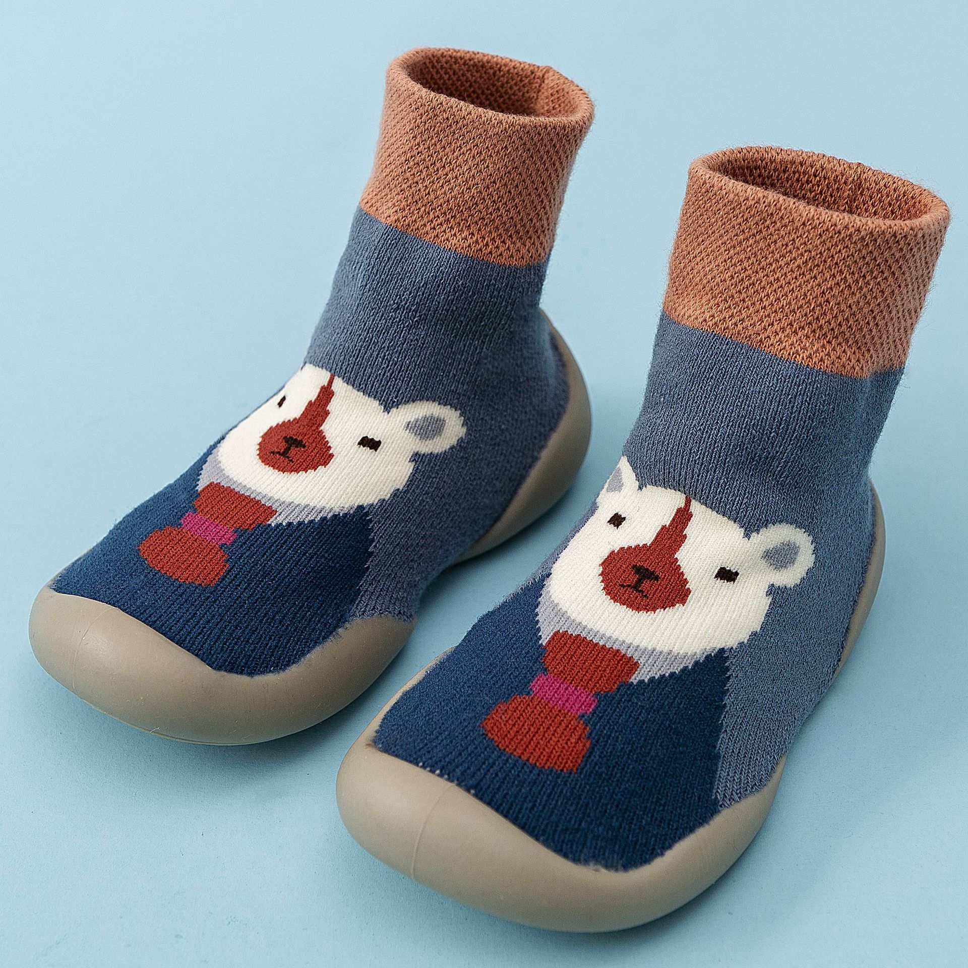 Invierno Terry calcetines de Bebé Zapatos calcetines inferiores suaves zapatos para caminar zapatos lindo bebé de punto Niño Zapatos al por mayor