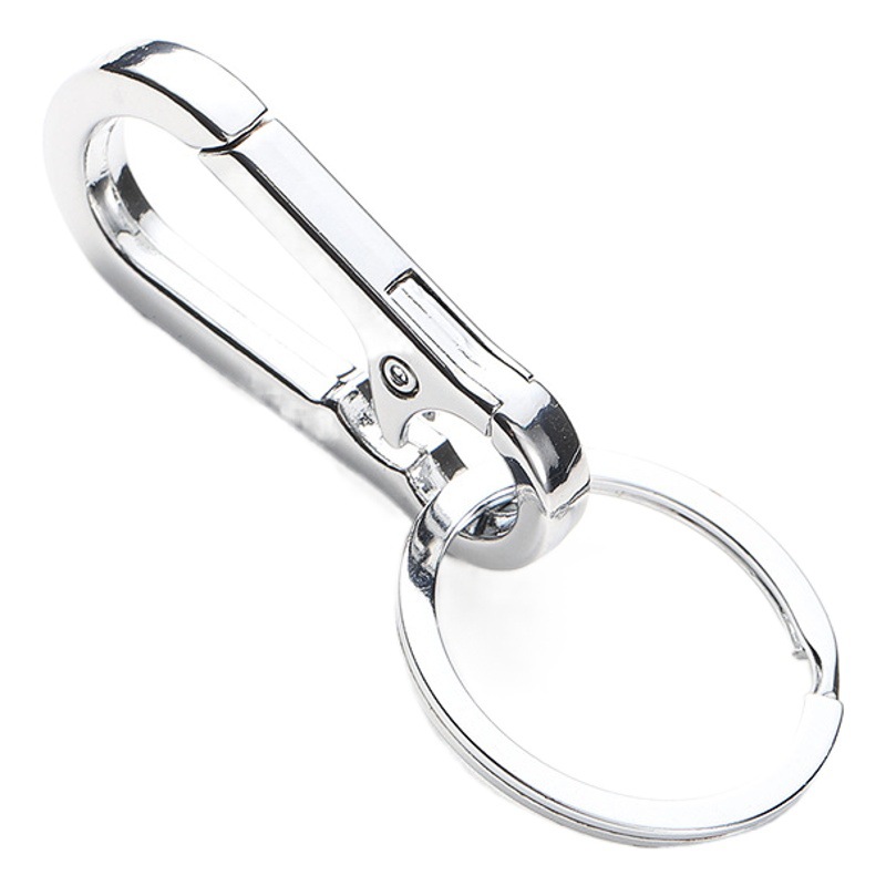 Llavero de la cintura de los hombres y de las mujeres del coche llavero de metal llavero pareja anti-perdido llavero personalidad simple mosquetón