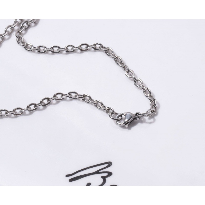Personalised Side Cross Necklace Minimalist Titanium Steel Jewelry_voghion.com