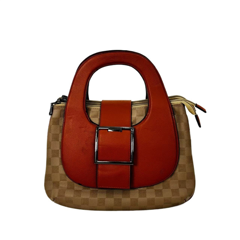 Cross-Border Exclusive Supply of Fashionable Women's Vegan Soft Leather Handbags with Multiple Compartments and Unique Patchwork Design, Suitable for Shoulder and Crossbody Wear