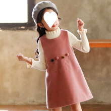 女童秋冬连衣裙2025新款小女孩公主背心毛呢裙洋气儿童水貂绒裙子