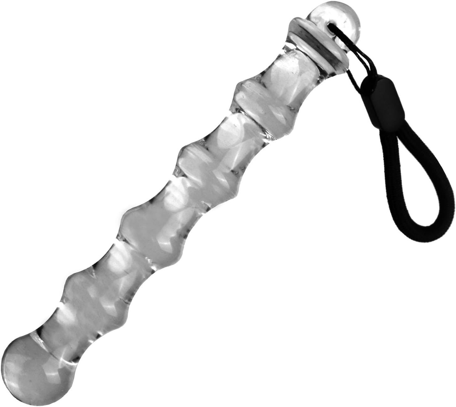 Crystal Glass Anal Plug Dildo, Bamboo-Shaped Transparent Green, 19 cm Large — detail image 6