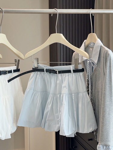 2026 spring and summer new white skirt, small flower bud skirt, safety pants, slimming A-line short skirt, fluffy skirt