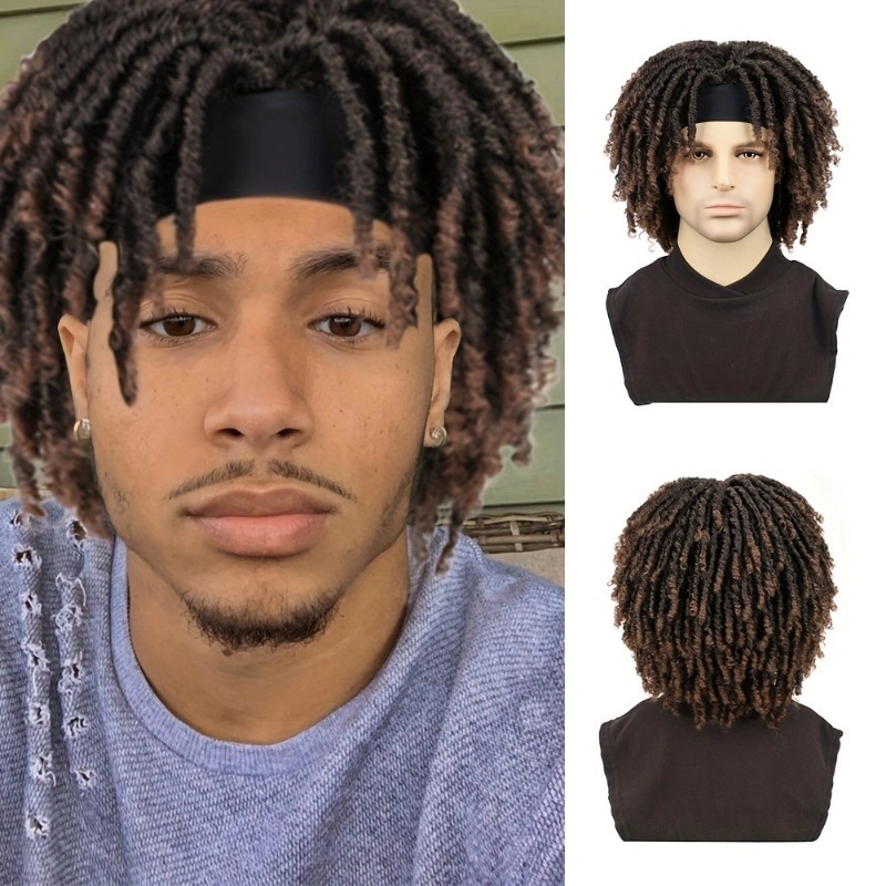 ヨーロッパ、アメリカ、アフリカのドレッドヘア化学繊維ウィッグ編み込みヘアウィッグメンズウィッグフルヘッドセット|undefined