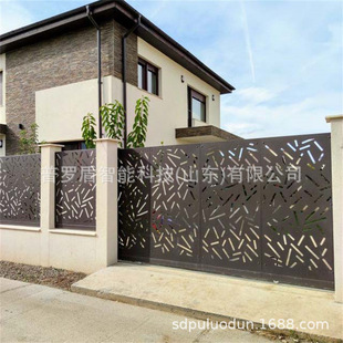 Foreign trade best-selling CNC door metal guardrail hollow fence entrance door decoration facade laser cutting screen
