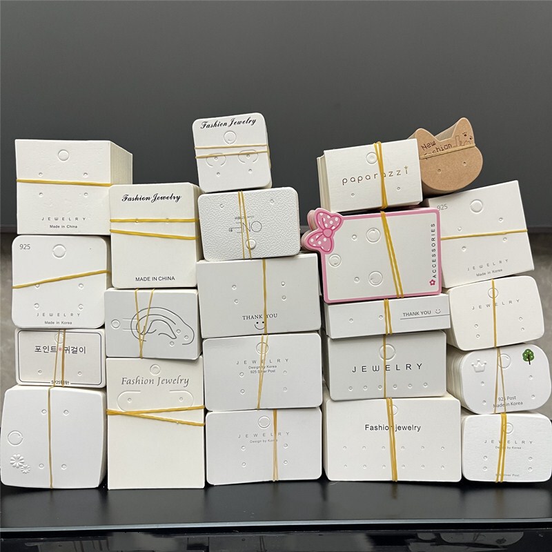 One piece ~ ear studs card earrings cardboard jewelry necklace nail cardboard earrings packaging card head tag DIY