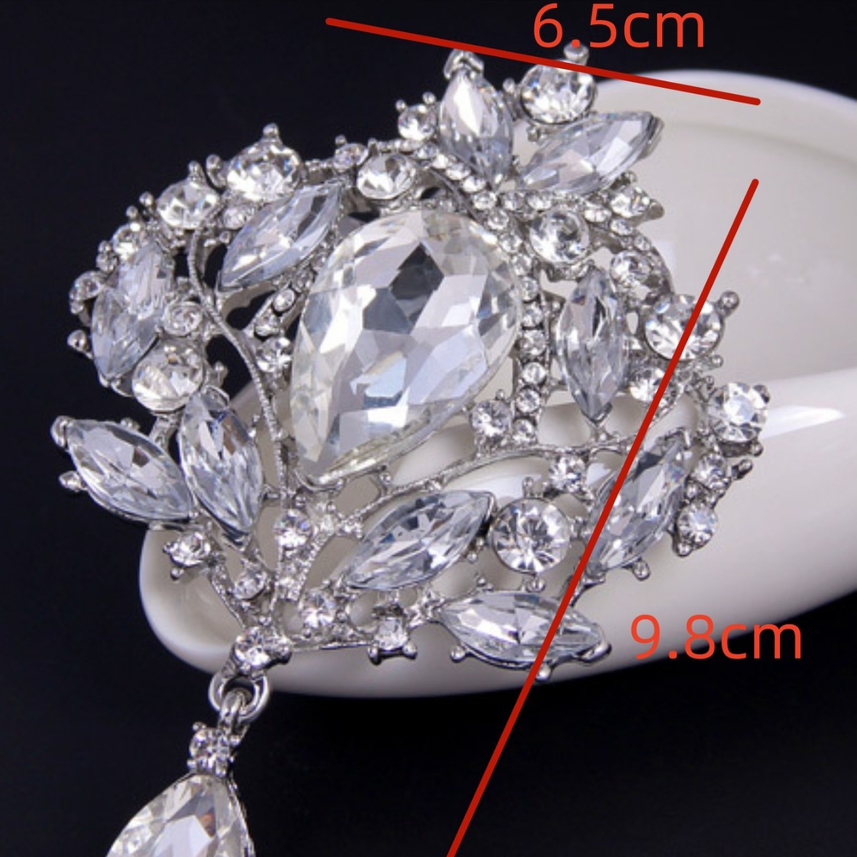 Europa y América transfronteriza exagerada gran gota de agua colgante broche ramillete collar pin accesorios de ropa joyería de comercio exterior para las mujeres image 3