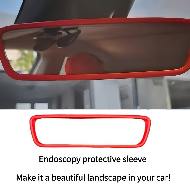 Model 3/Y [Red] Rearview Mirror Silicone Protective Frame