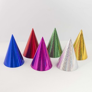 Cross-Border Amazon Laser Triangle Hat Kidsren Adult Party Party Decoration Birthday Hat Paper Hat