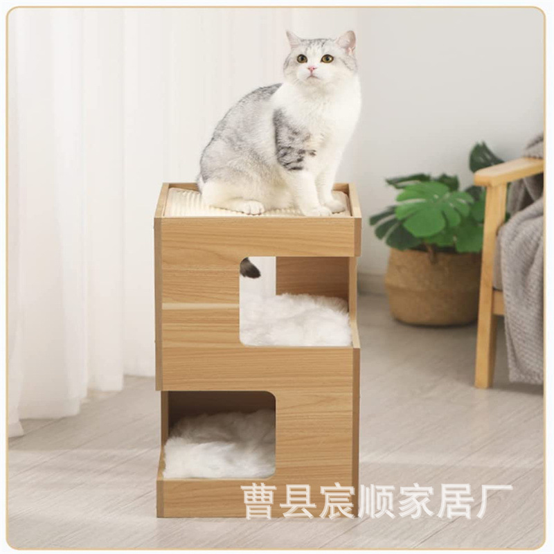Wooden double-layer keep warm climbing frame