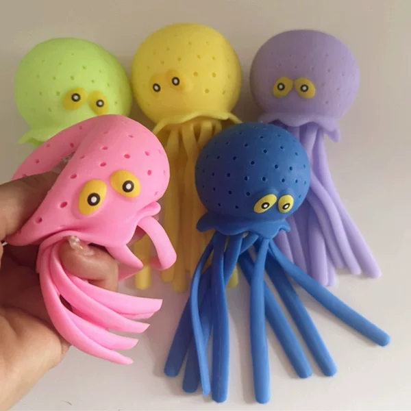 Sponge Absorbent Octopus Shake Tone Explosive Octopus Swimming Bath Toy Children Squeeze Vent Water Play Toy