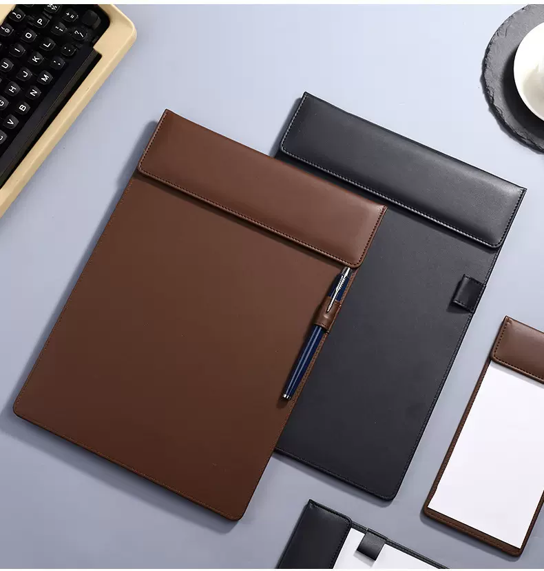 新款A4文件夹强力磁吸皮质板夹办公会议写字板办公用品酒店签单板