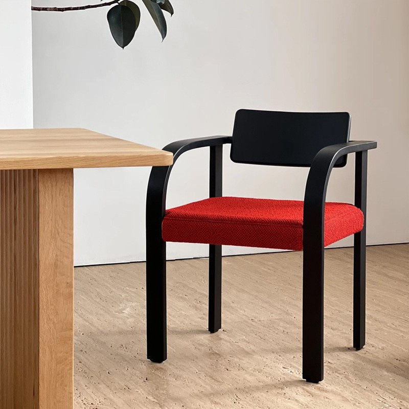 Silla de comedor para el hogar con respaldo de madera maciza creativa retro francesa