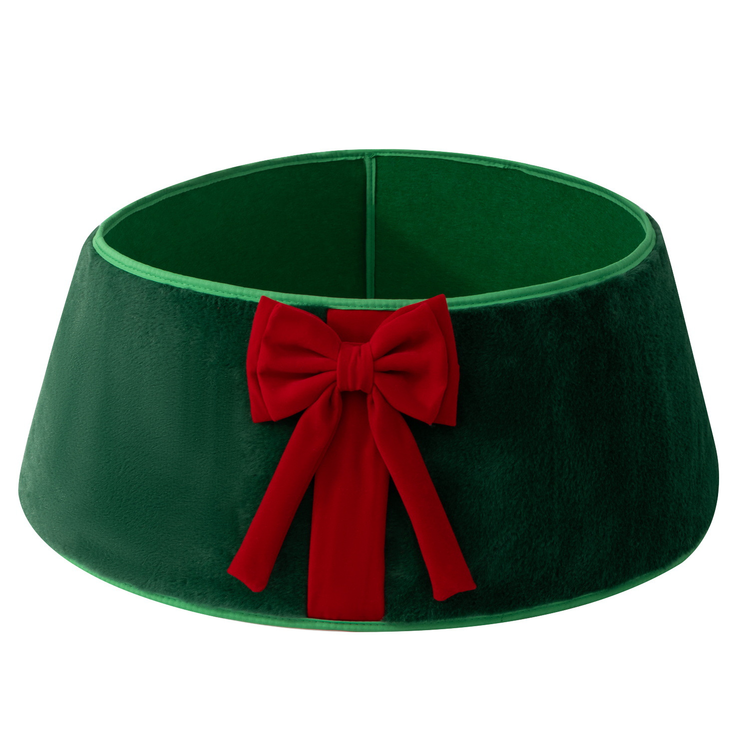 Nuevo arco de Navidad transfronterizo, círculo de árbol, collar de árbol de Navidad de felpa, artesanía, decoración de escena, accesorios al por mayor