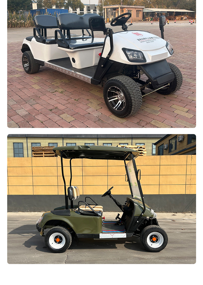 Shuttle Bus, Property Management Vehicle, 2-4-6-8 Seat Electric Golf Cart, Battery-Powered Vehicle, Long-Range Four-Wheel Patrol Vehicle