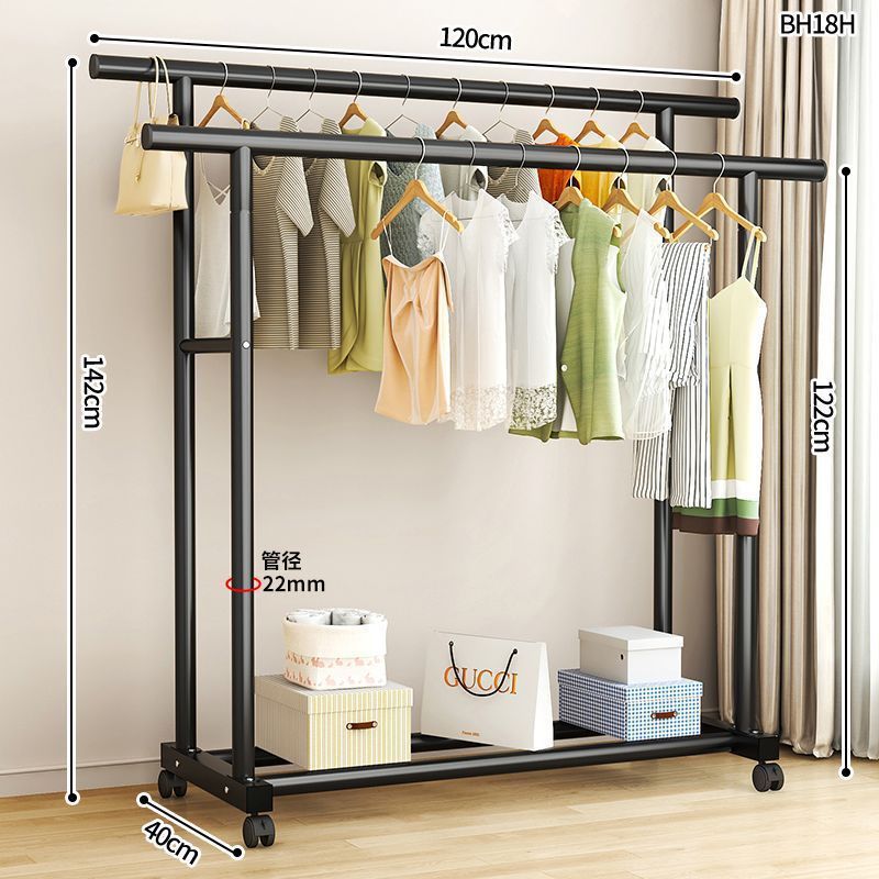 Percha de gorras para el suelo doméstico dormitorio móvil ropa crema simple dormitorio percha de ropa percha de secado percha vertical