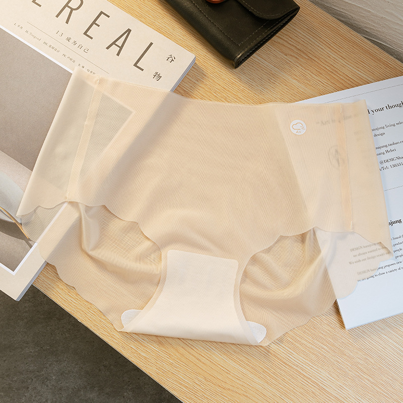 7A Mascarilla antibacteriana de entrepierna larga, seda de hielo, ropa interior de niña sin costuras, cintura media para mujer, entrepierna de algodón, ropa interior de mujer, comodidad para mujer