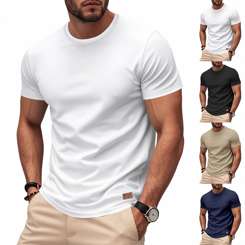 Cross-Border Independent American Summer Hot-Selling Men's Classic Light Luxury Loose Simple Quick-Dry Trendy Short-Sleeve in Stock