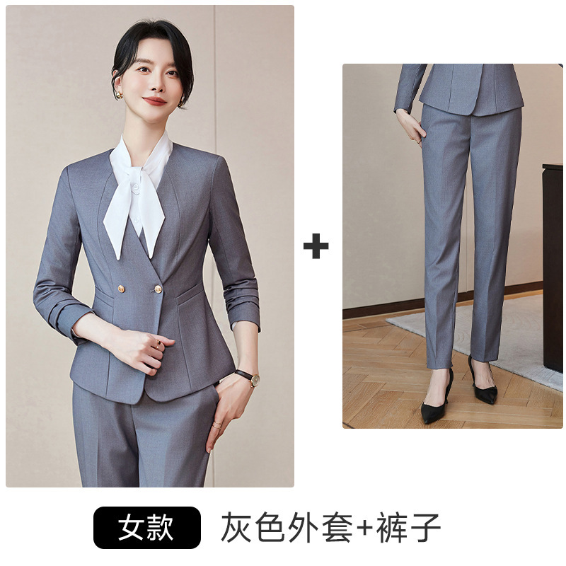 2025秋冬长袖职业西装套装女酒店正装大堂经理物业客服接待工作服|undefined