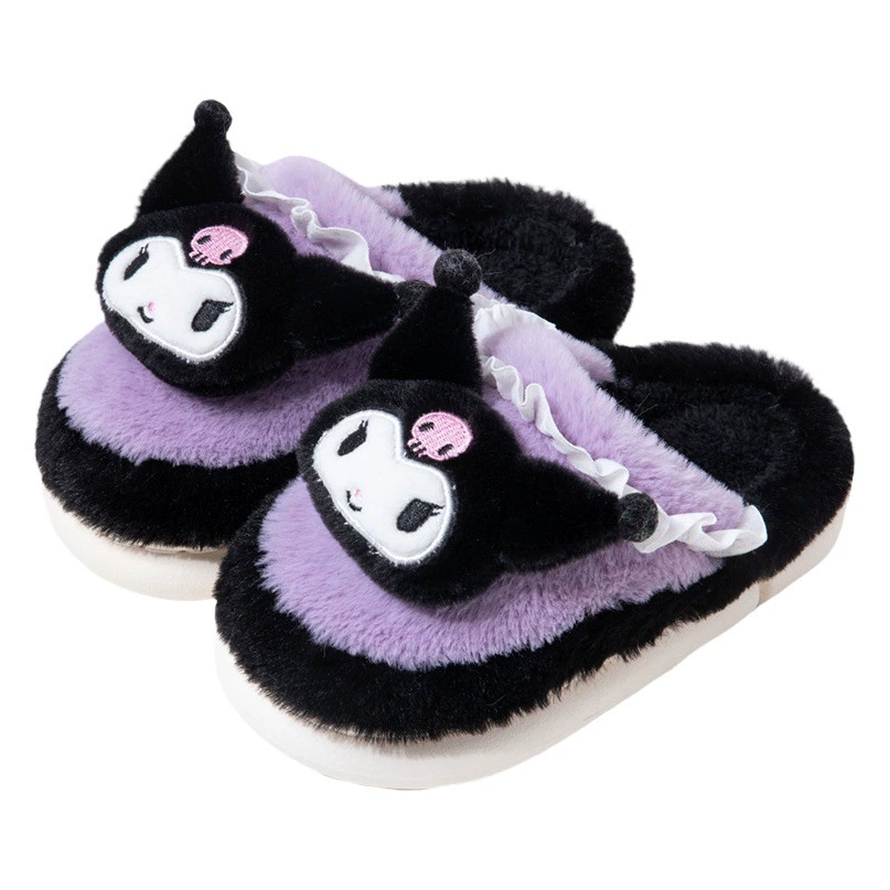 Qidan Shoe Factory Детские хлопковые тапочки Kulomi, осенне-зимние милые теплые домашние тапочки Sanrio для родителей и детей