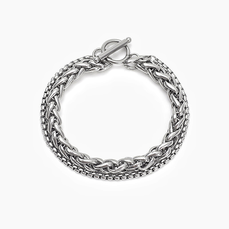 Hip-Hop Geometric Titanium Steel Plating Bracelets