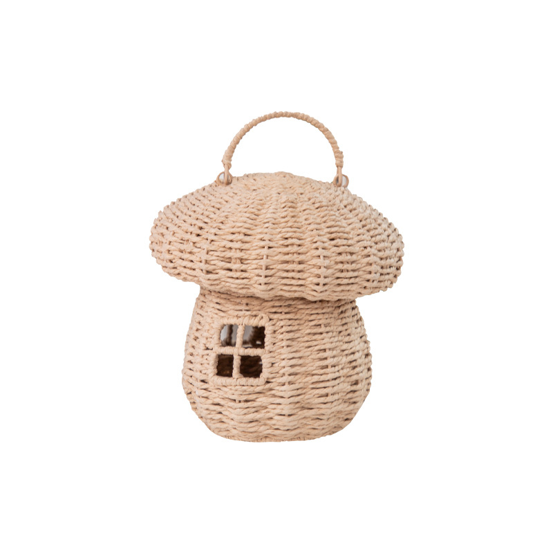 Cartoon personalizado baguette de mano de hongo tejido de cajas de almacenamiento de cajas de hongo de niños canasta de tejido accesorios de almacenamiento