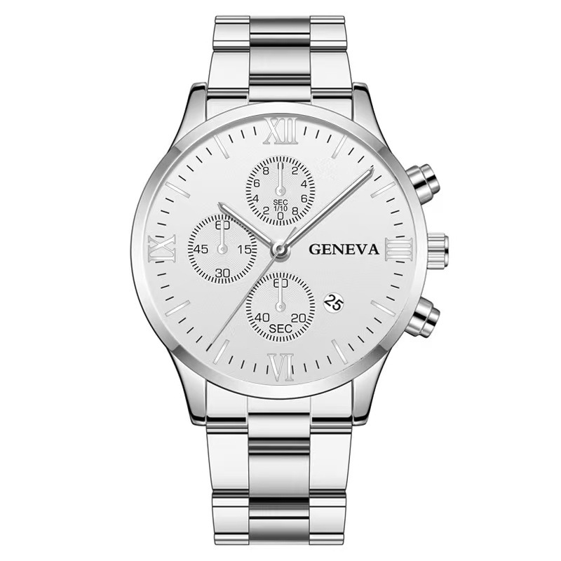 Cinturón de plata de aguja de plata de placa blanca (versión de horquilla plana)