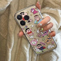 睡覺小新適用蘋果15promax透明手機殼iPhone14/13卡通14pro可愛11