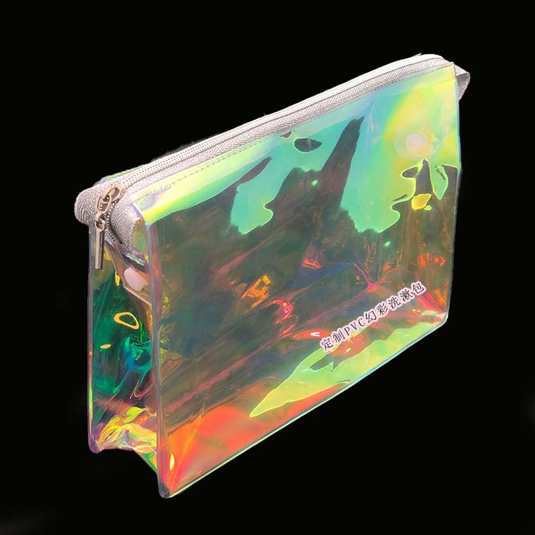 幻彩pvc化妆包塑料拉链包装袋防水便携旅行洗漱收纳袋 可加印logo