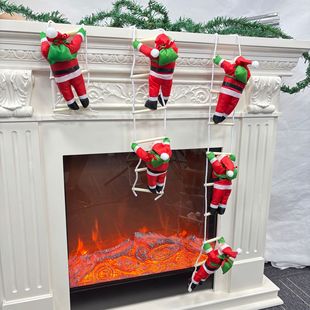 Cross-Border Santa Claus Doll Christmas Decorations Climbing Ladder Climbing Rope Santa Claus Christmas Decoration Window Pendant