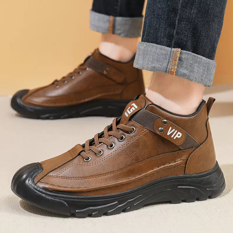 外贸男鞋单棉跨境男士休闲皮鞋男透气棉鞋子男软底软面板鞋