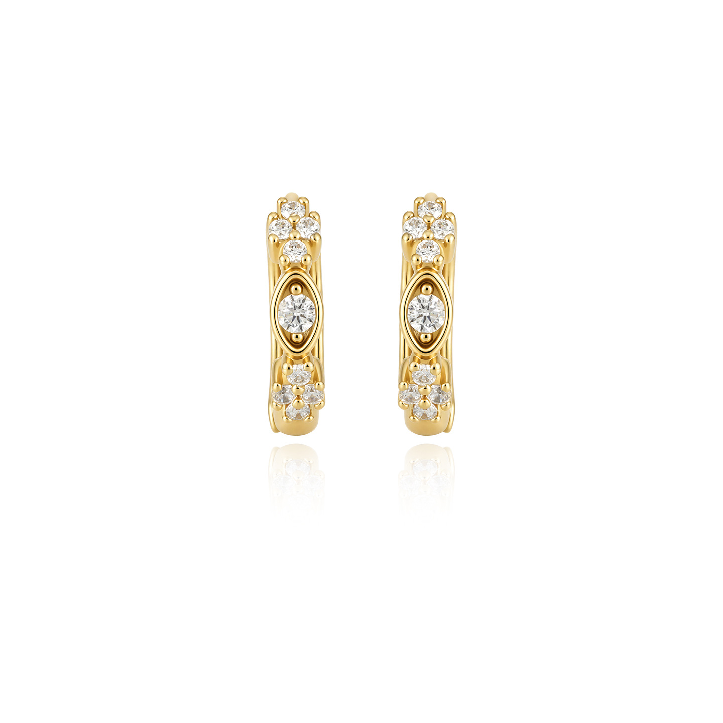 Xuping Europa y los Estados Unidos transfronterizos ligeros aretes de lujo aleación de cobre chapado en 24k oro imitación aretes de geometría aretes de círculo