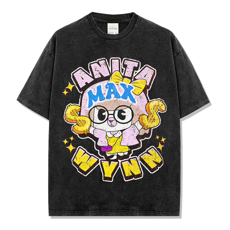 Cross Border Printed Drake Duck Anita Max Win Washed Long Sleeve Round Neck Short Sleeve T-Shirt Hoodie Men