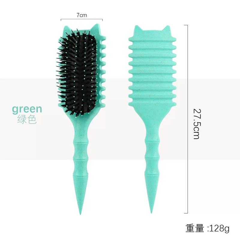 クロスボーダーバウンスカール定義スタイリングコーム、ヘアコーム、頭皮マッサージコーム、滑らか髪エアバッグコーム、猫耳エアパッドコーム|undefined